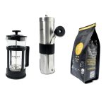 Prensa Francesa 350 ml + Molino de Acero + Café Cane 250 g