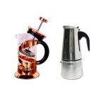 Prensa Francesa de Lujo 350 ml + Moka de Acero Inoxidable 300 ml