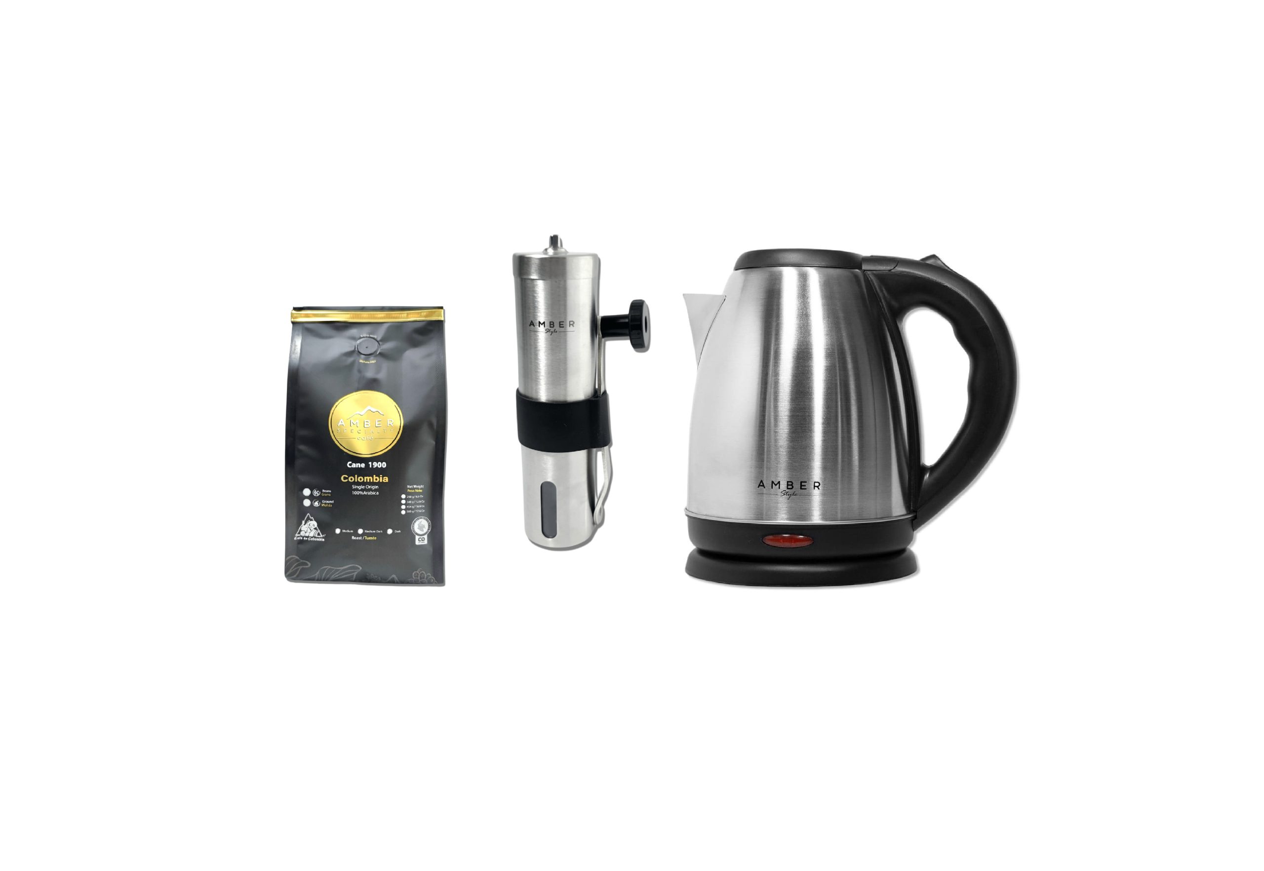 KIT12-2-scaled-1.jpg Hervidor 1,8 L + Molino de Acero + Café Cane 250 g - Imagen 1