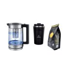 Hervidor de Vidrio 1,8 L + Termo 380 ml + Café Cane 250 g